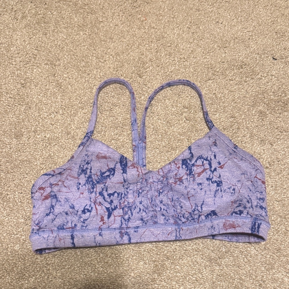 Fleo Marble Print Sports Bra - Blue and Red - Picture 1 of 1